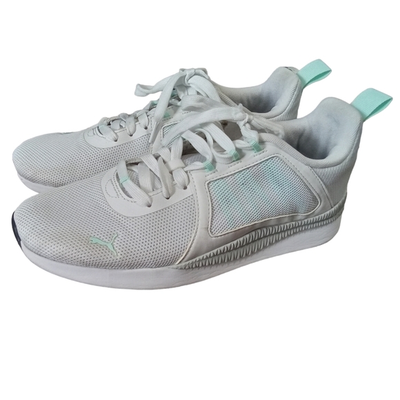 PUMA‎ Women's Pacer Net Cage Soft Foam Sneakers ~ White & Mint Sz. 10 - Picture 9 of 12